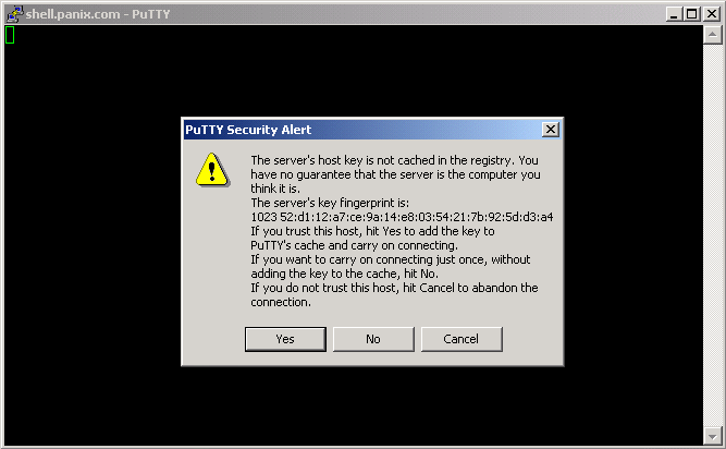 PuTTY graphical
reference- sixth screen